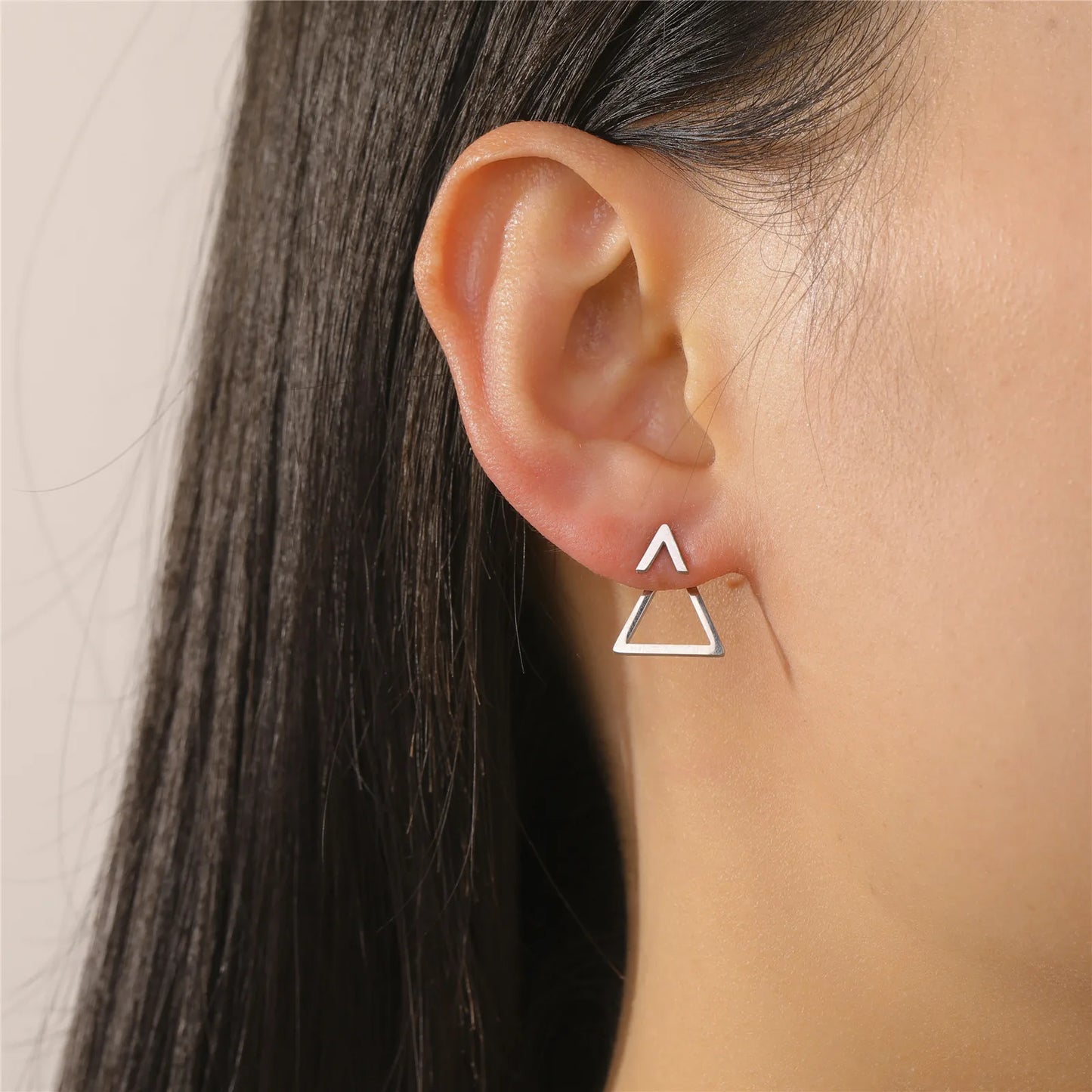 Geometric Minimalist Gold Stud Earrings