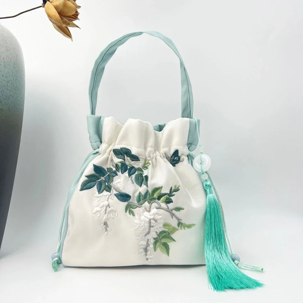 Embroidered Silk Heritage Bucket Bag
