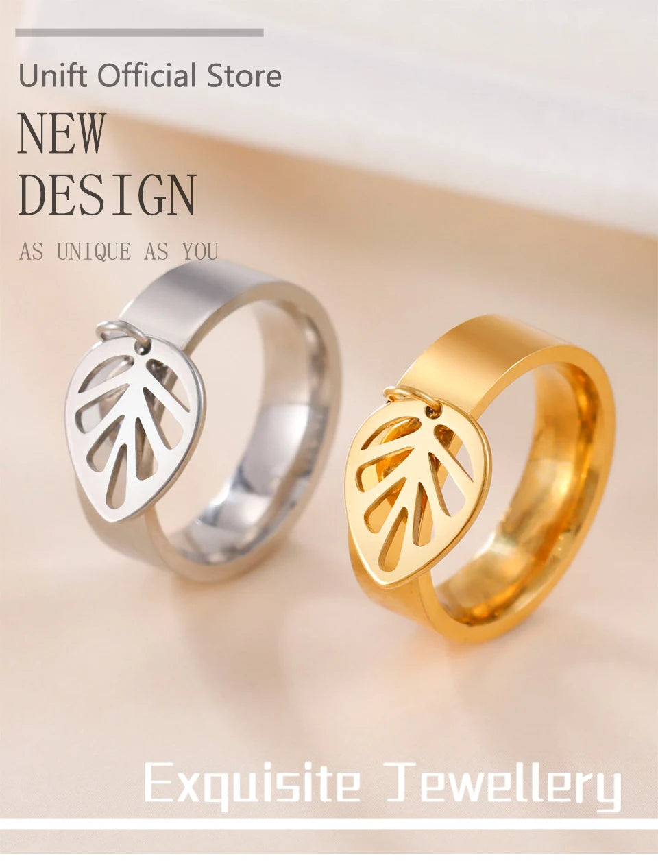 Minimalist Floral Stainless Steel Ring