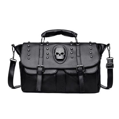 Noir Punk Skull Motif Tote