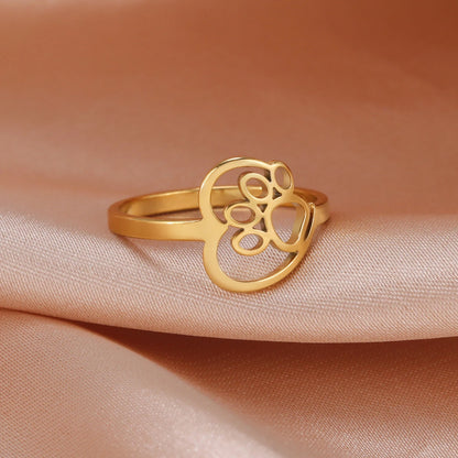 Gilded Heart Animal Motif Ring