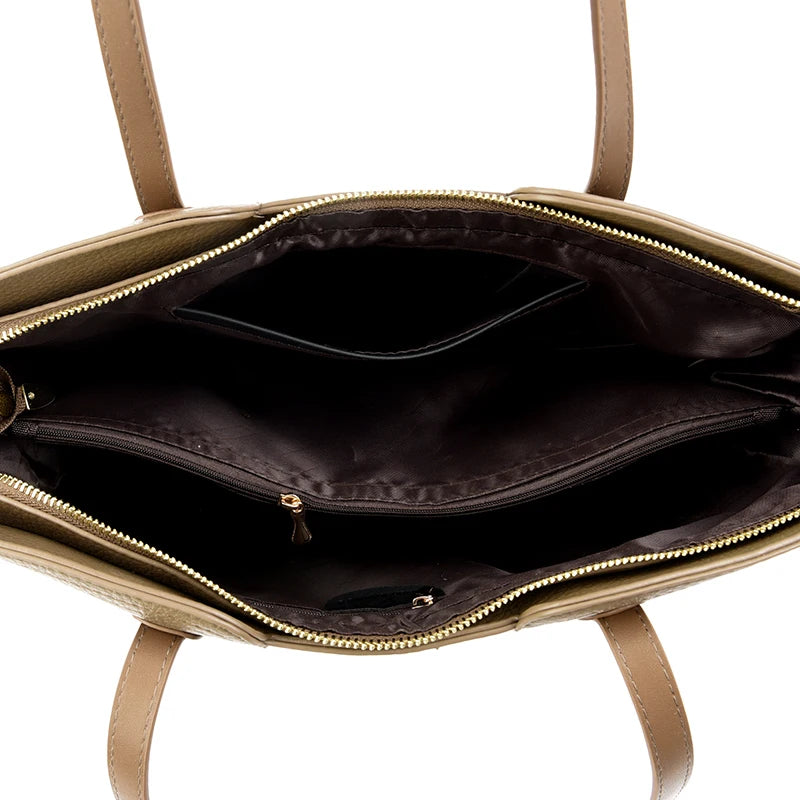 Designer Soft Leather Bucket Tote