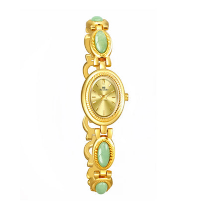 Natural Gemstone Oval Jewelry Watch