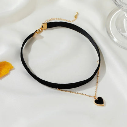 Gothic Velvet Double Love Necklace