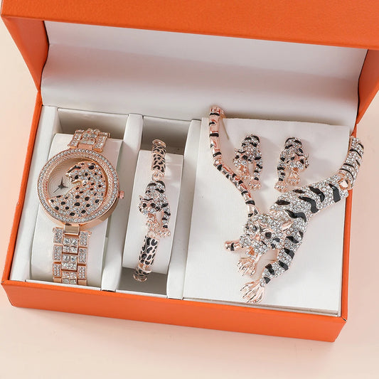 Crystal Animalier Gilded Watch Set