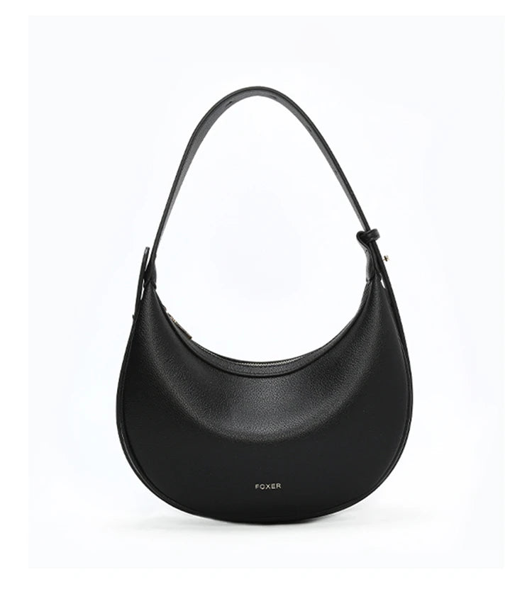 Minimalist Crescent Leather Underarm Bag