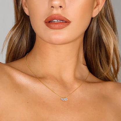 Full Moissanite Diamond Engagement Necklace