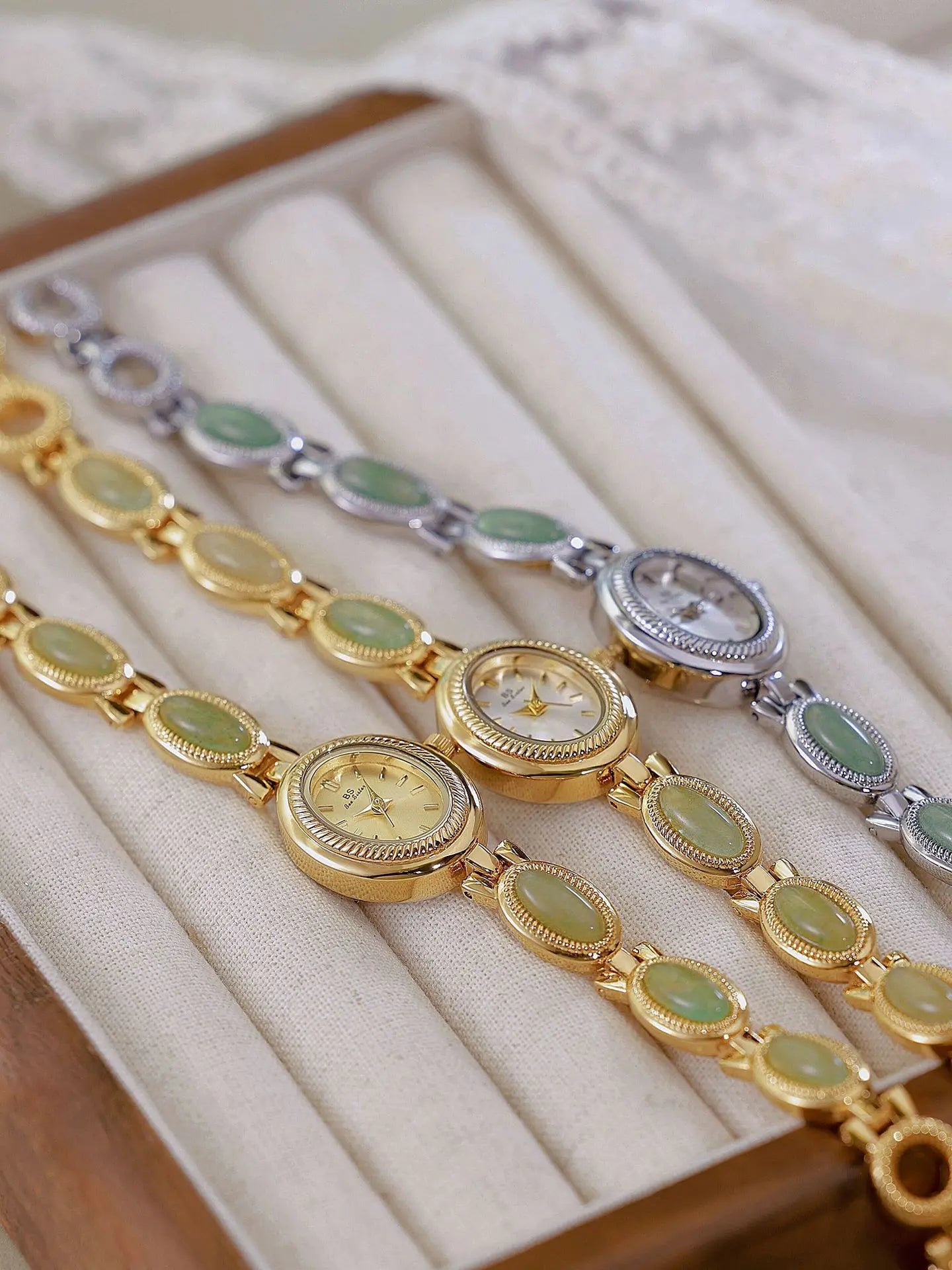 Natural Gemstone Oval Jewelry Watch