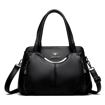 Multi-Pocket Soft Leather Designer Tote