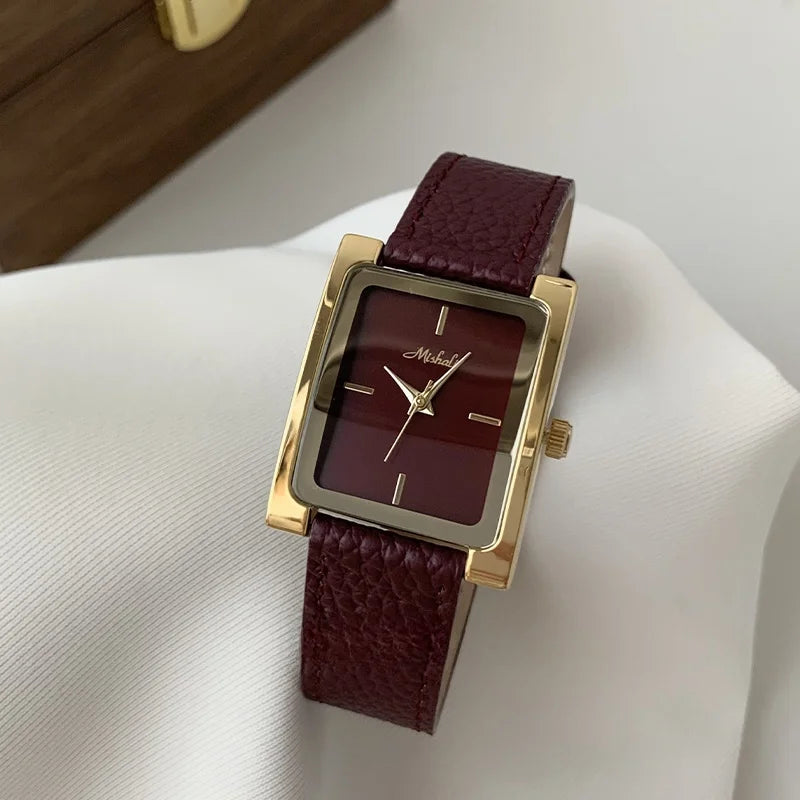 Niche Square Leather Party Watch