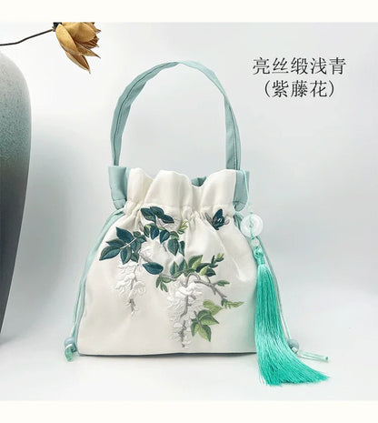 Embroidered Silk Heritage Bucket Bag