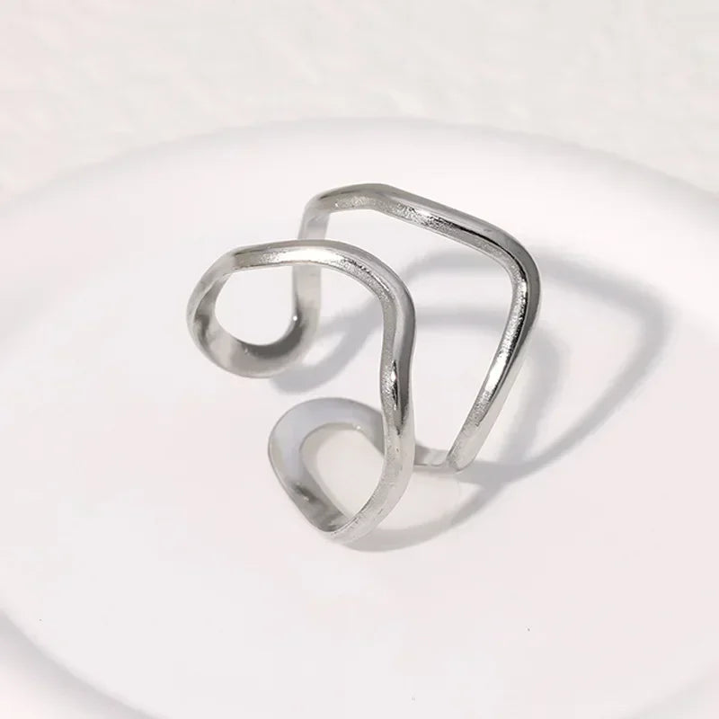 Irregular Wave Gilded Statement Ring