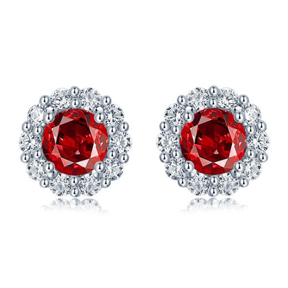 Round Cut Lab Sapphire Earrings