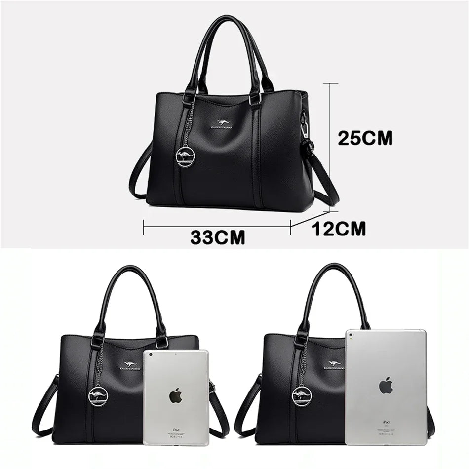 Masterpiece Grained Leather Messenger Bag