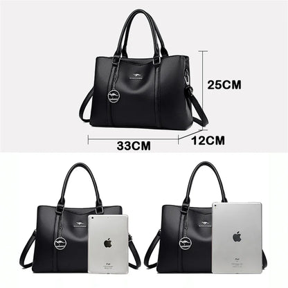 Masterpiece Grained Leather Messenger Bag