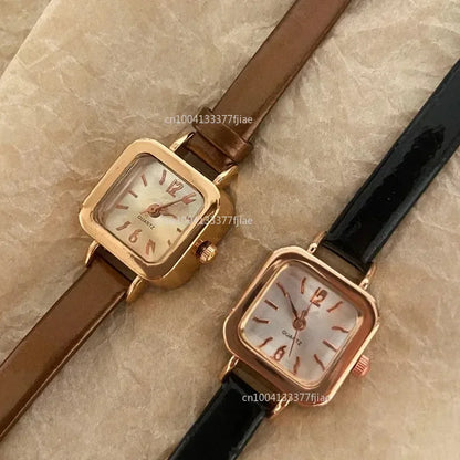 Elegant Square Dial Leather Watch