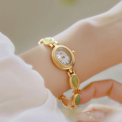 Natural Gemstone Oval Jewelry Watch