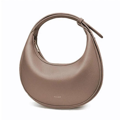 Minimalist Crescent Leather Underarm Bag