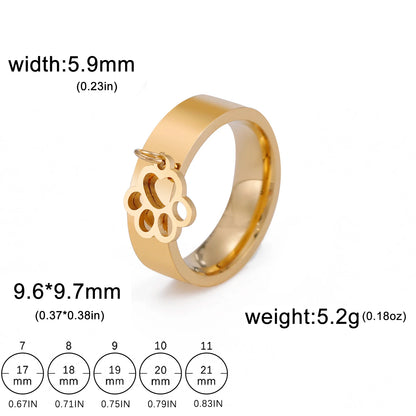 Minimalist Floral Stainless Steel Ring