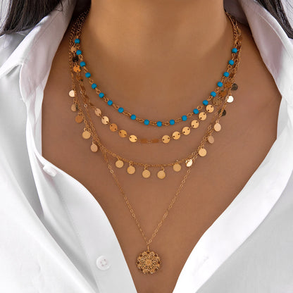 Multilayer Evil Eye Pearl Necklace