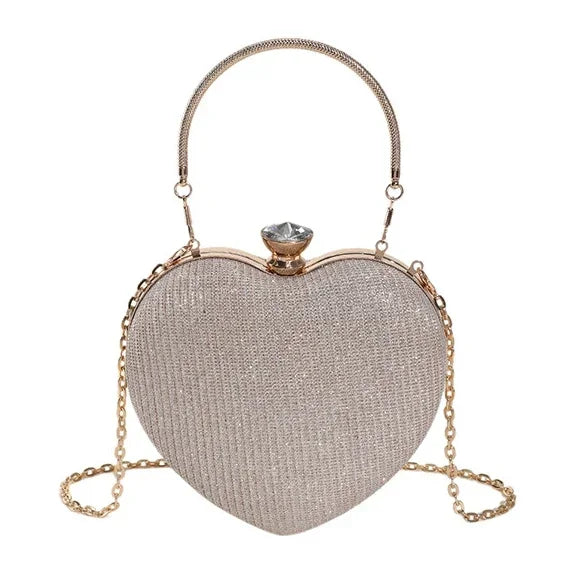 Sculpted Heart Metal Evening Clutch