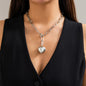 Faux Pearl Heart Pendant Necklace