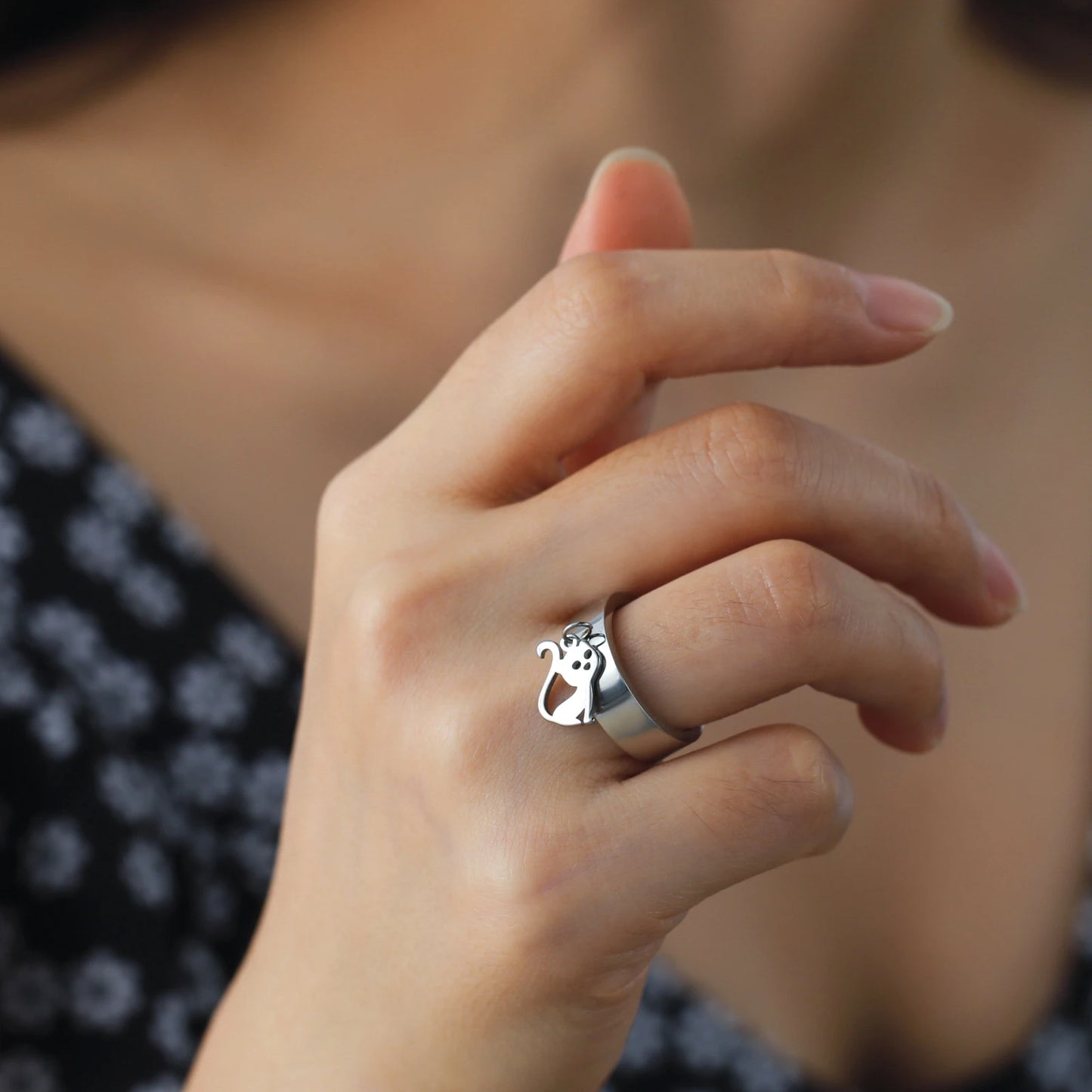 Minimalist Floral Stainless Steel Ring