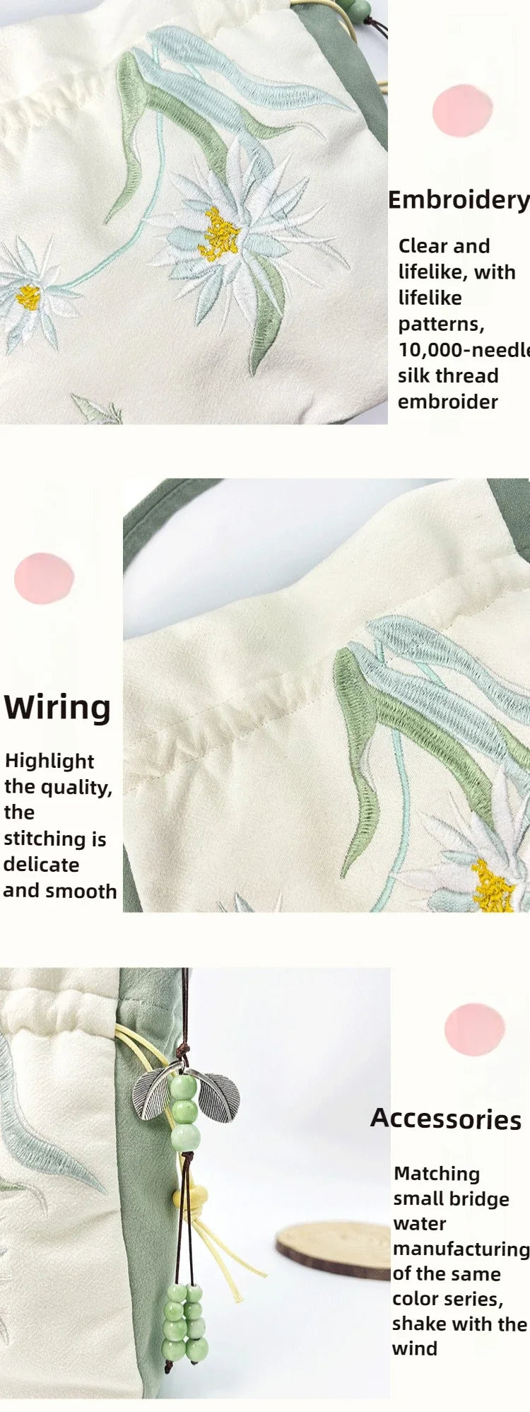 Embroidered Silk Heritage Bucket Bag
