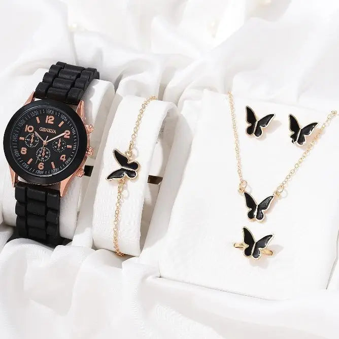 Heart Motif Butterfly Jewelry Set