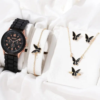 Heart Motif Butterfly Jewelry Set