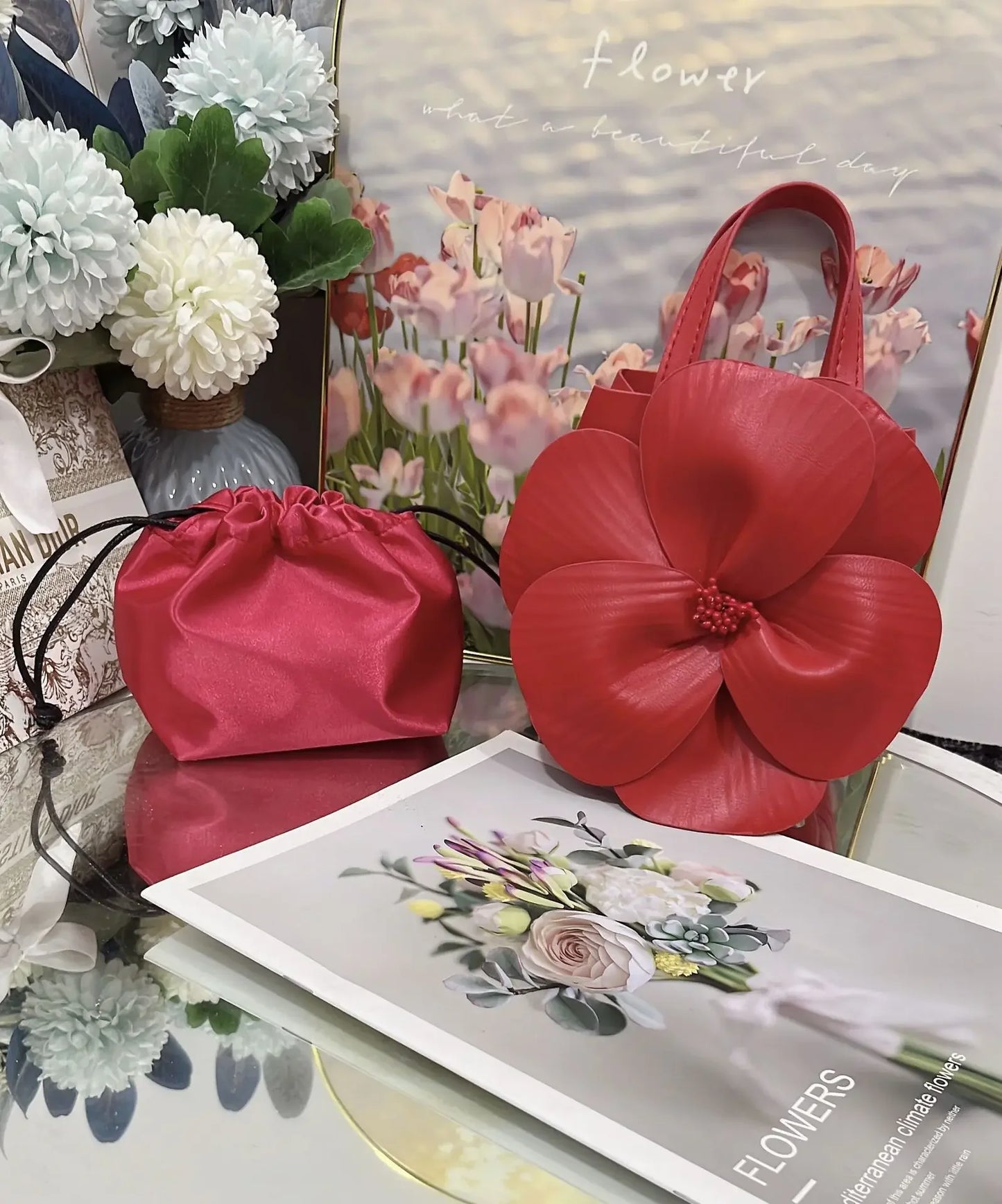 3D Flora Evening Bridal Clutch