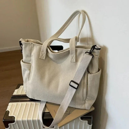 Corduroy Square Commuter Shoulder Bag