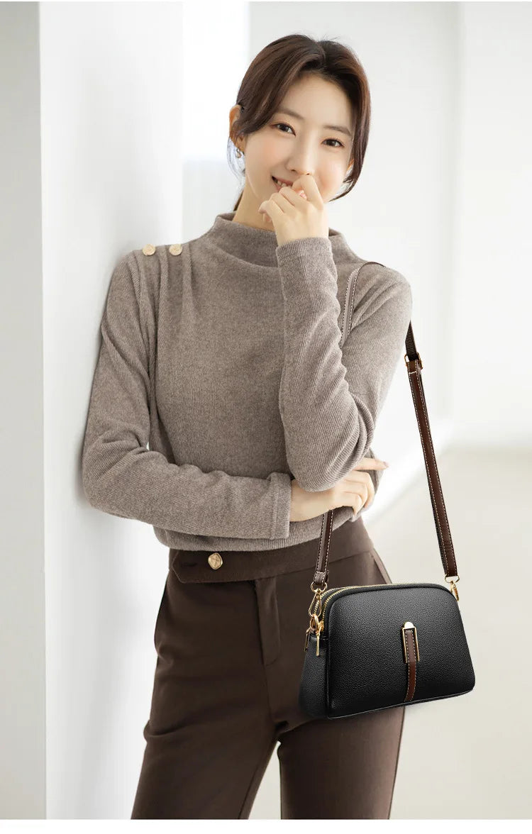 Designer Flap Cowhide Messenger Bag