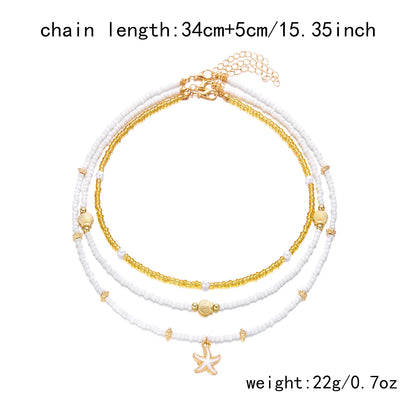 Bohemian Shell Polymer Bead Necklace