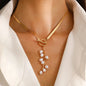 Pearl Tassel Snake Bone Necklace