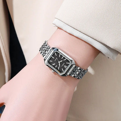 Geometric Steel Band Dress Watch