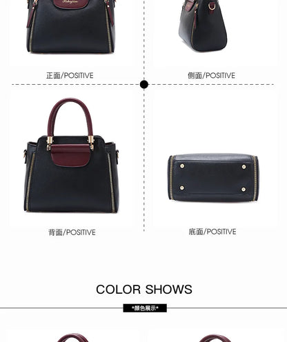 European Color-Block Office Wallet Bag