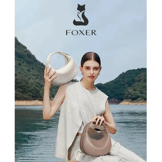 Minimalist Crescent Leather Underarm Bag