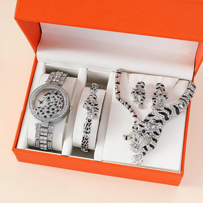 Crystal Animalier Gilded Watch Set