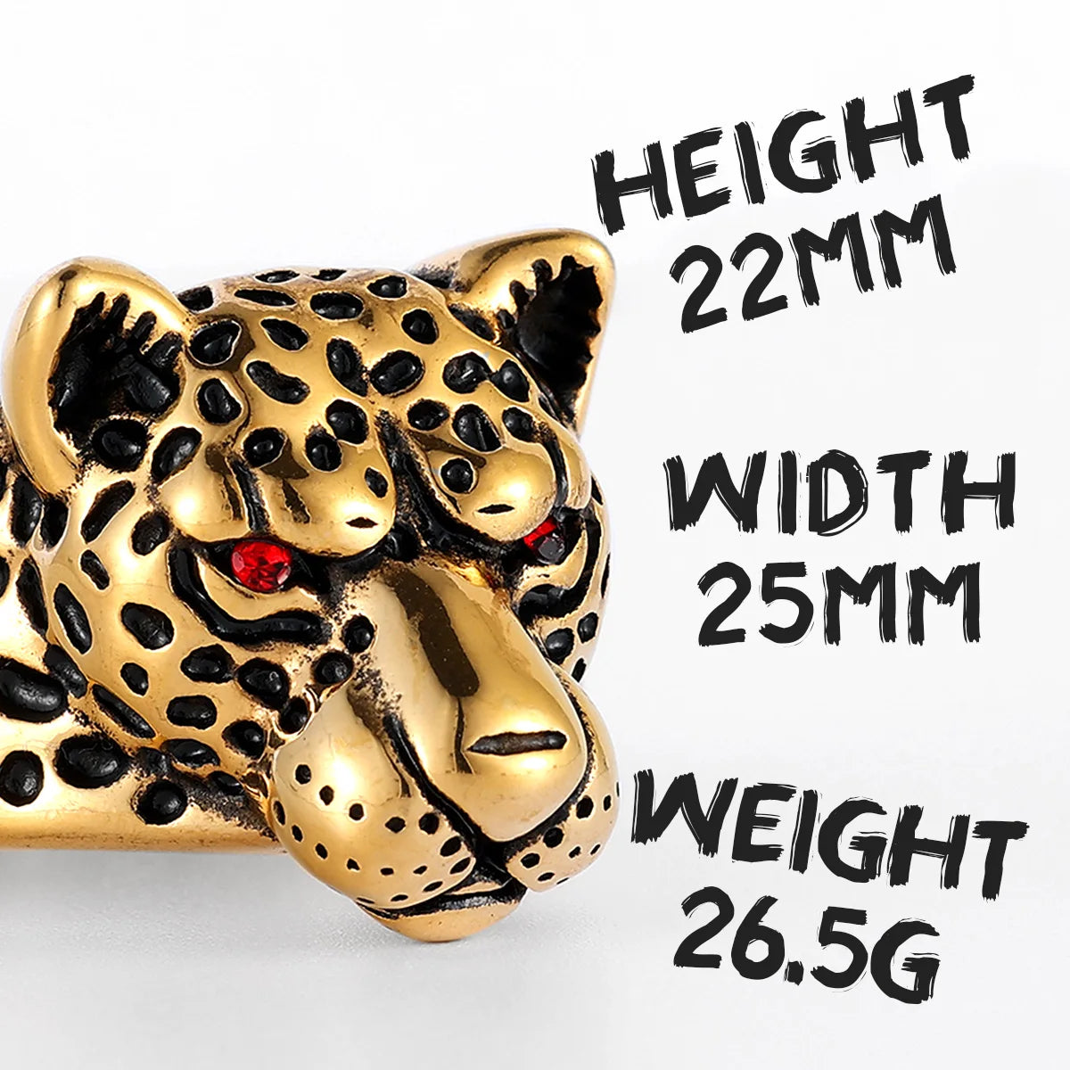Leopard Animal Punk Biker Ring