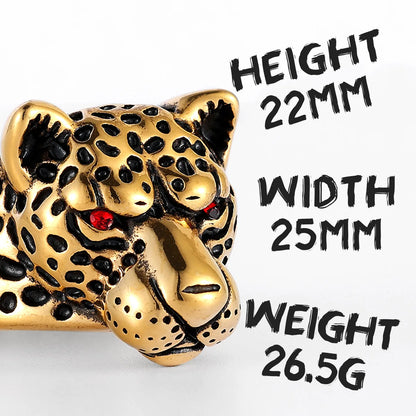 Leopard Animal Punk Biker Ring