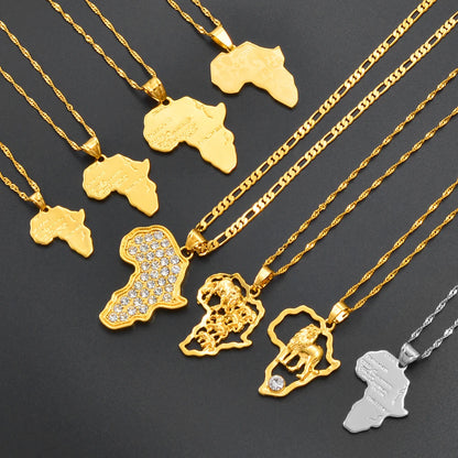 Heritage Africa Map Pendant Necklace