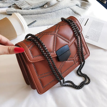 Vintage Rivet Designer Crossbody Bag