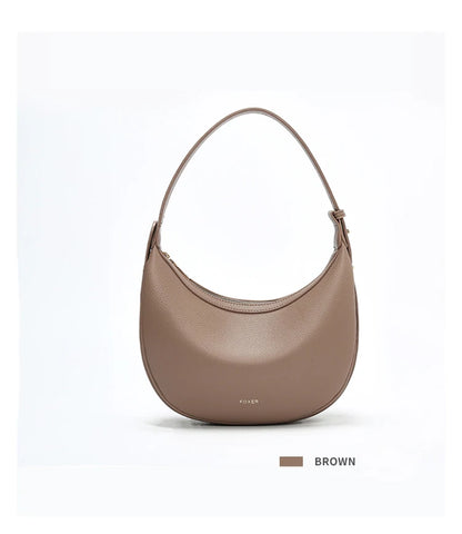 Minimalist Crescent Leather Underarm Bag
