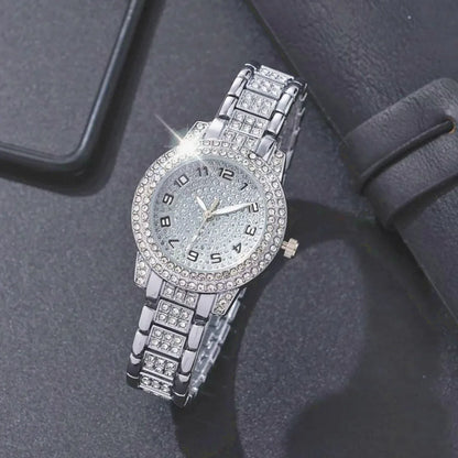 Hip-Hop Diamond Watch & Jewelry Set