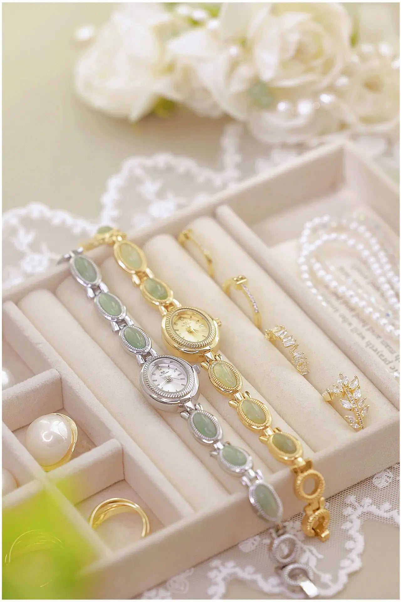 Jade Bead Bracelet Jewelry Watch