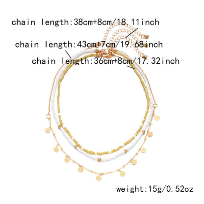 Bohemian Shell Polymer Bead Necklace