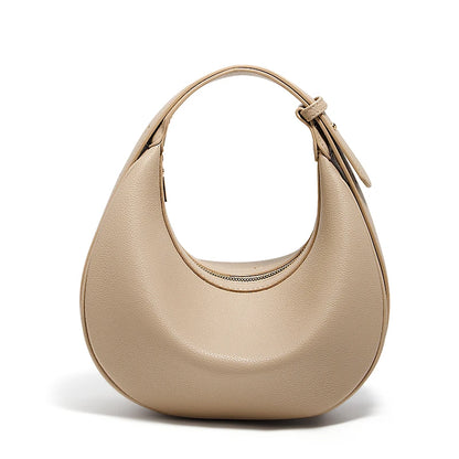 Minimalist Crescent Leather Underarm Bag