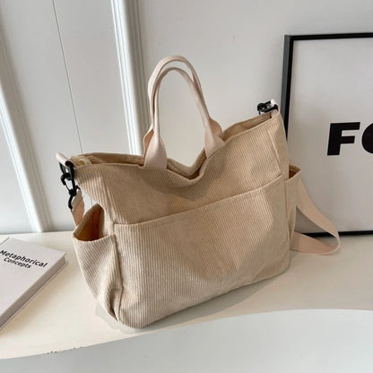 Corduroy Square Commuter Shoulder Bag