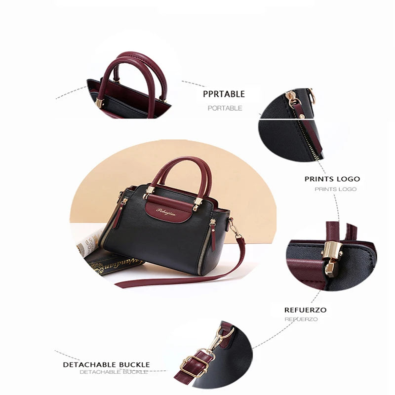 European Color-Block Office Wallet Bag